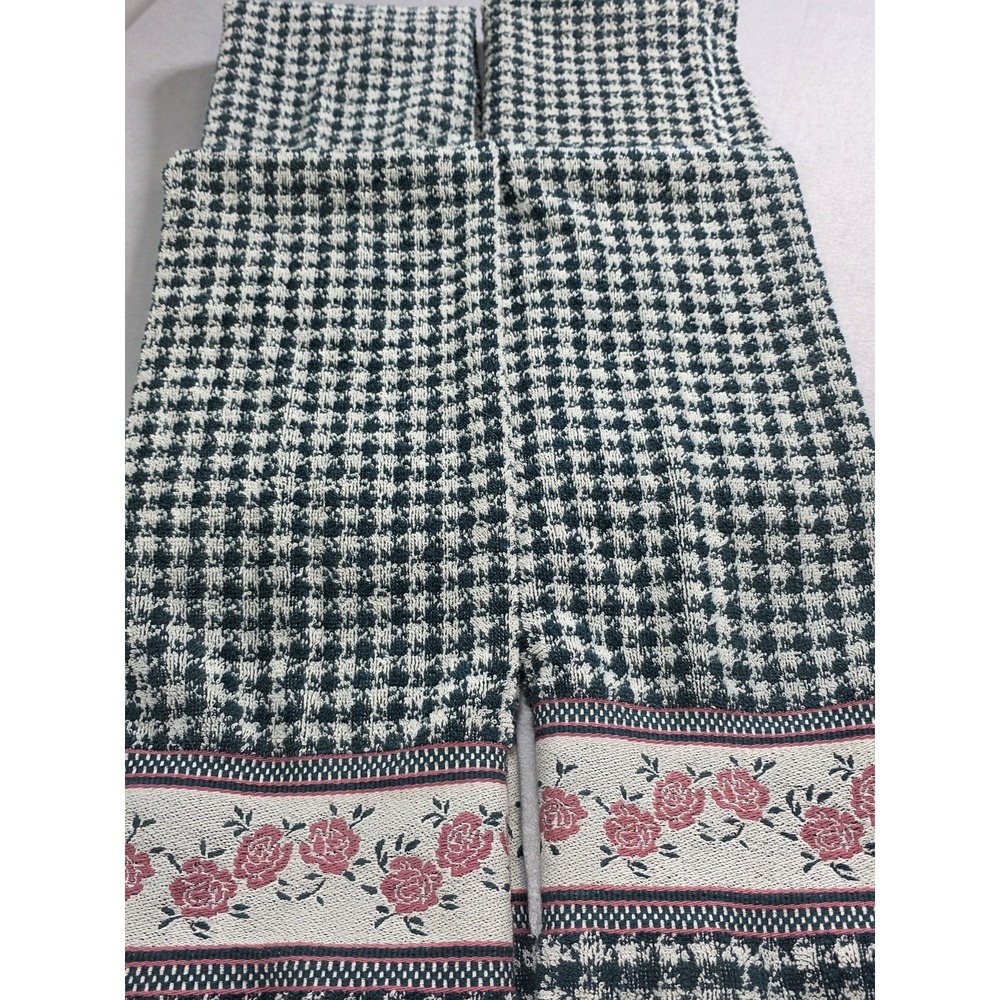 4 Vintage Priority by Santens Full Size Bath Towel Black White Houndstooth Pink